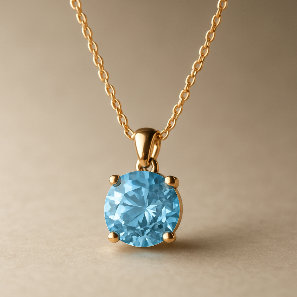 a single gem gemstone necklace

professionally taken as if it we're being shown 
